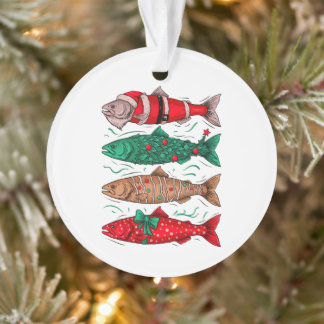 Ornamento Peixe Natal Papai Noel Truta Árvore Biscoito de ge