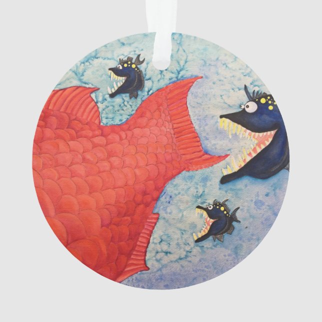 Ornamento "Peixes da perseguição" com atitude (Verso)