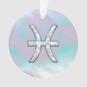 Ornamento Peixes Símbolo Zodíaco Mãe de Pérola