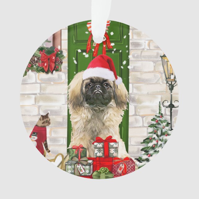 Ornamento Pekingese Dog Christmas (Frente)