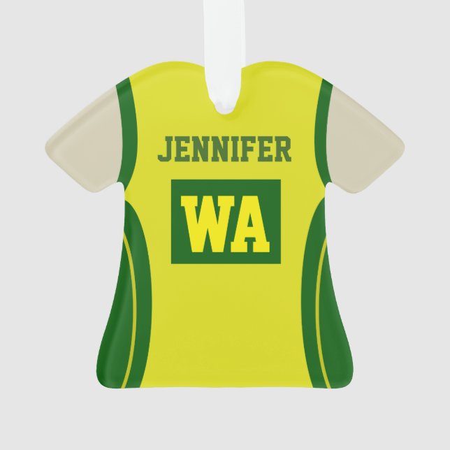 Ornamento Pele clara acrílica personalizada do Netball (Verso)