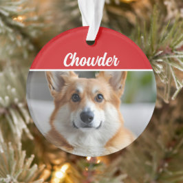 Ornamento Pembroke Welsh Corgi Nome Foto Natal