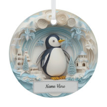 Ornamento Penguin Personalizado