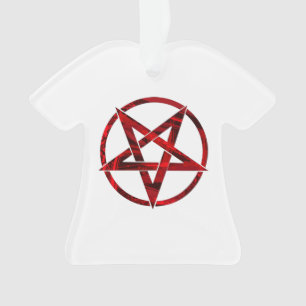 Ornamento Pentagrama do Diabo Vermelho