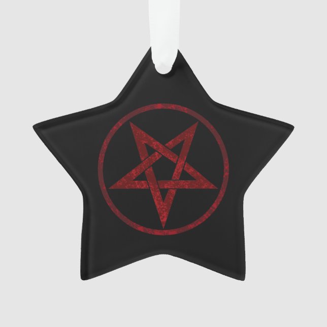 Ornamento Pentagrama do diabo vermelho (Frente)