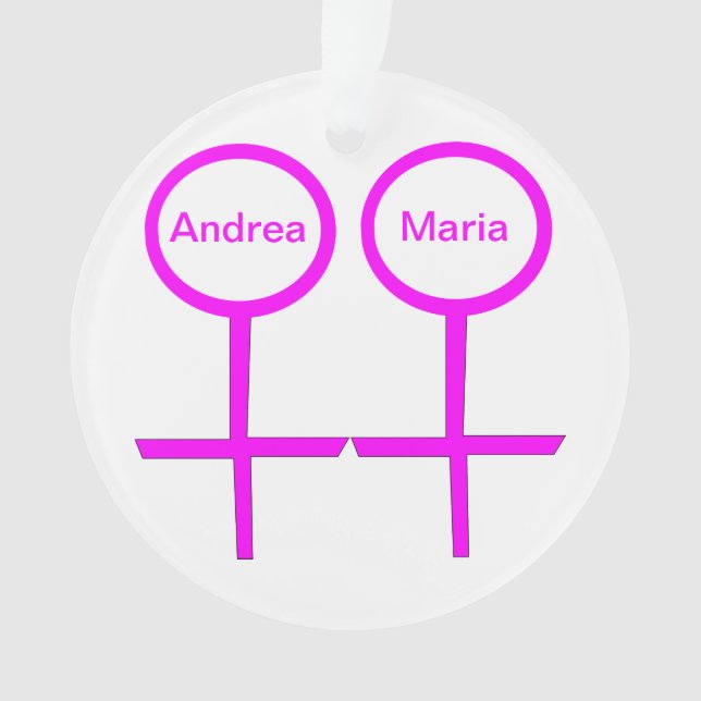 Ornamento Pentes Lésbicas Personalizáveis de Arnaço Acrílico (Frente)