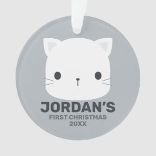 Ornamento Pequeno Gato Bonito com Nome Personalizado