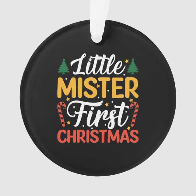 Ornamento Pequeno Senhor Primeiro Natal - Feliz Natal (Frente)