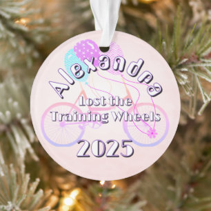 Ornamento Perdeu as rodas de treinamento Foto na parte trase