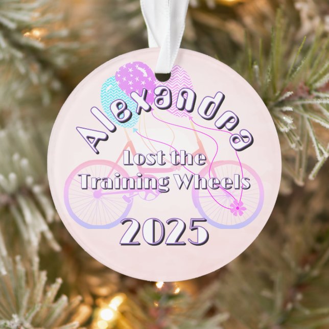 Ornamento Perdeu as rodas de treinamento Foto na parte trase (Árvore)