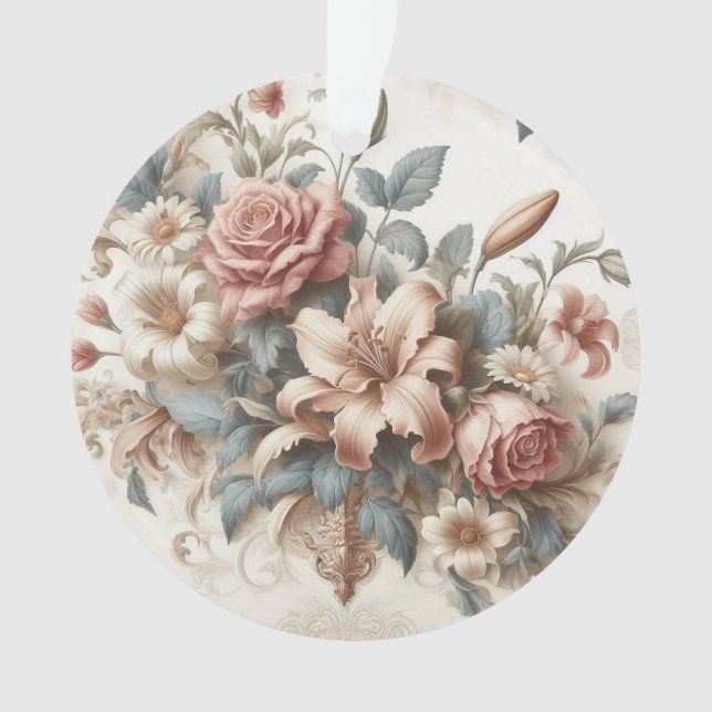Ornamento Perfeição Floral Antiquada Clara (Frente)