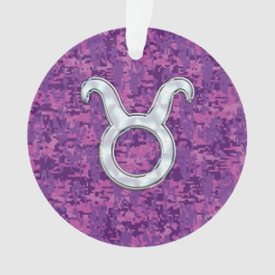 Ornamento Pérola Como Taurus Zodiac Sinal Fuchsia Digital C