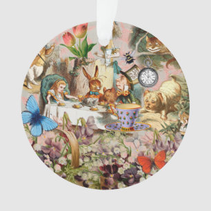 Ornamento personagens da festa de chá de Alice no País das M