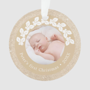Ornamento Personalidade elegante do primeiro Natal do bebê