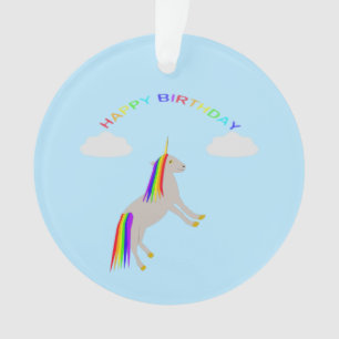 Ornamento Personalização de Fantasy Birthday Unicórn Rain