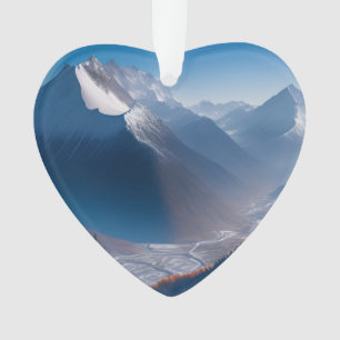 Ornamento Personalização de Foto Data de Picos de Alta Monta