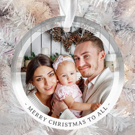 Ornamento Personalizada com duas fotos minimalista moderna e