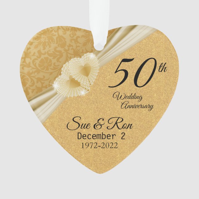 Ornamento Personalizado - 50º Aniversário de Casam (Frente)