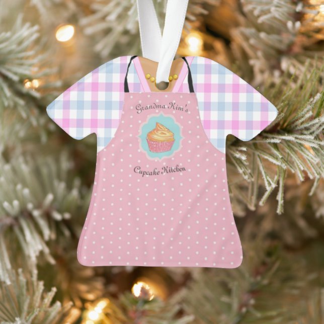 Ornamento Personalizado Apron do Cupcake Baker (Árvore)