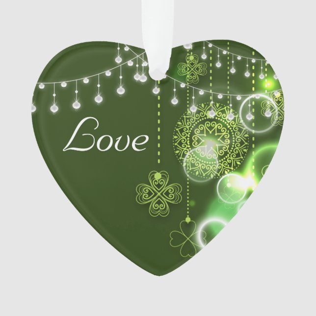 Ornamento Personalizado Celtic Clovers Irish Love Ornament (Frente)