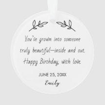 Ornamento Personalizado com Foto e Mensagem de Ani
