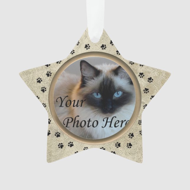 Ornamento Personalizado com Foto e Verse Pet Memorial (Frente)