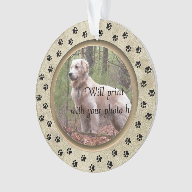 Ornamento Personalizado com Foto e Verse Pet Memorial (Frente)