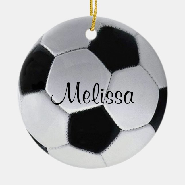 Ornamento personalizado da bola de futebol (Frente)