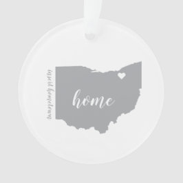 Ornamento Personalizado da cidade natal de Ohio