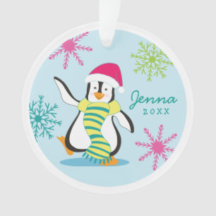 Ornamento personalizado da foto do pinguim