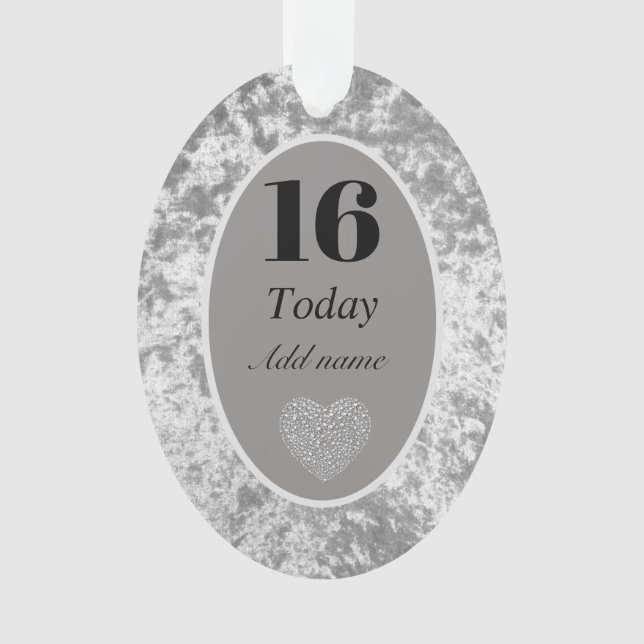 Ornamento personalizado de aniversário de veludo d (Frente)