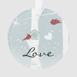 Ornamento Personalizado de Aves de Amor Cardeal