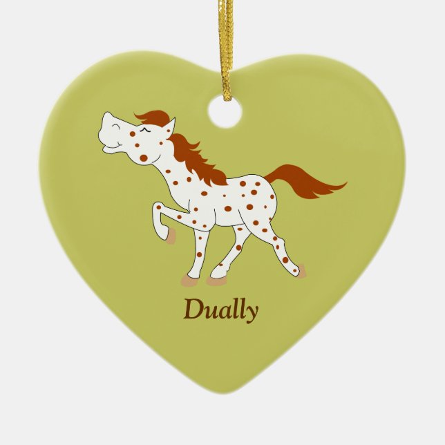 Ornamento Personalizado de Cavalo Vermelho Appaloo (Frente)