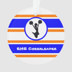 Ornamento Personalizado de Cheerleader Azul e Lara