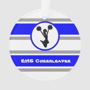 Ornamento Personalizado de Cheerleaderes Azul e Pr
