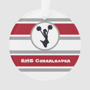 Ornamento Personalizado de Cheerleaderes Vermelho