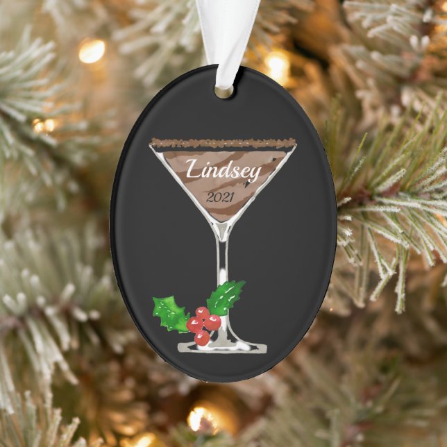 Ornamento Personalizado de Chocolate Martini (Árvore)