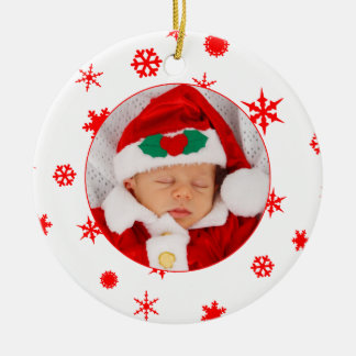 Ornamento Personalizado de Foto do Primeiro Natal