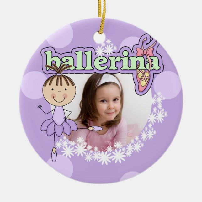 Ornamento Personalizado de Fotomia de Ballerina (Frente)