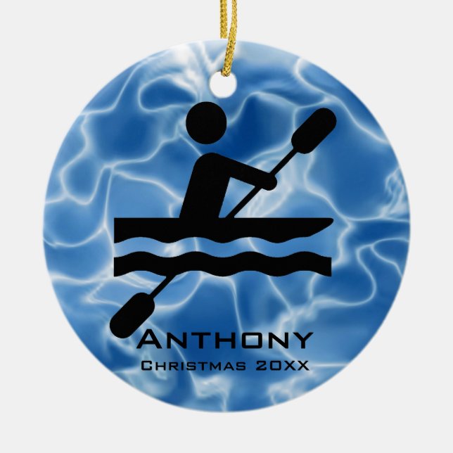 Ornamento Personalizado de Kayaking (Frente)