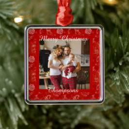 Ornamento personalizado de metal fotográfico