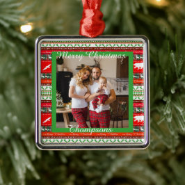 Ornamento personalizado de metal fotográfico