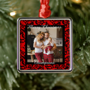 Ornamento personalizado de metal fotográfico