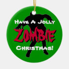 Ornamento Personalizado de Natal Jolly Zombie (Ver