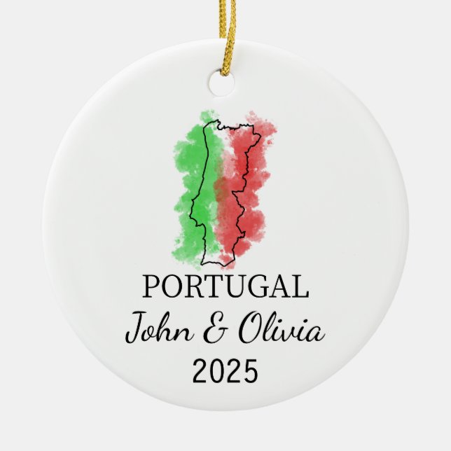 Ornamento Personalizado de Portugal, Presente de B (Frente)