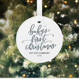 Ornamento Personalizado de Primeiro Natal do Moder