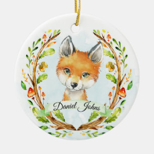 Ornamento Personalizado De Raposa De Woodland Para