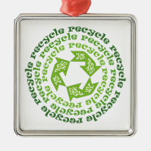 ornamento personalizado de sinal de reciclar