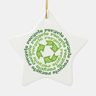ornamento personalizado de sinal de reciclar