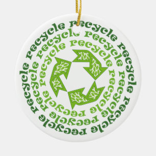 ornamento personalizado de sinal de reciclar